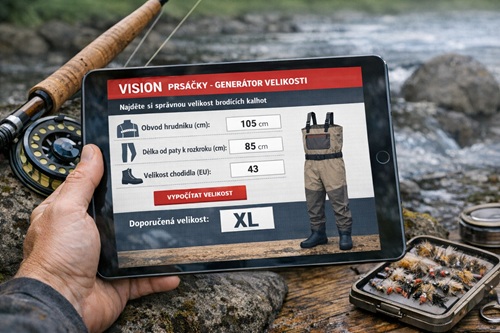 Výběr velikosti brodících kalhot snadno a rychle