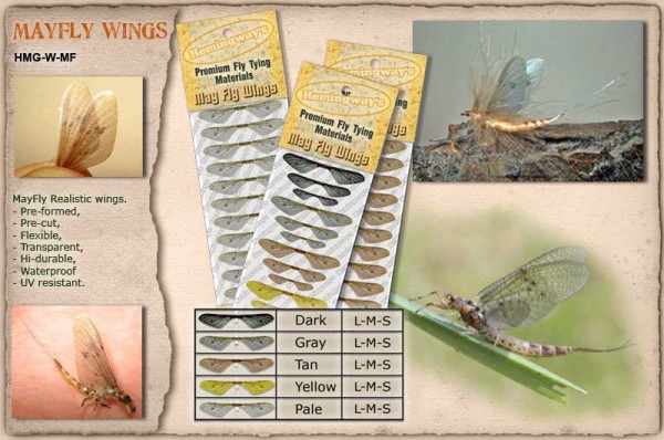 Hemingway's May Fly Wings II Gray vel. S