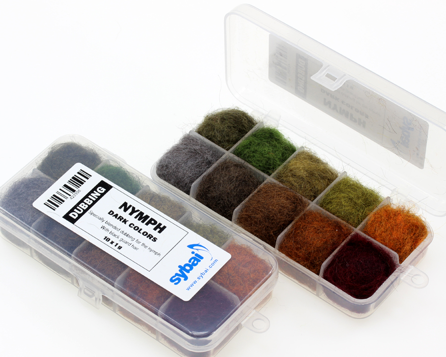 Sybai Nymph Dubbing Box Dark Colors