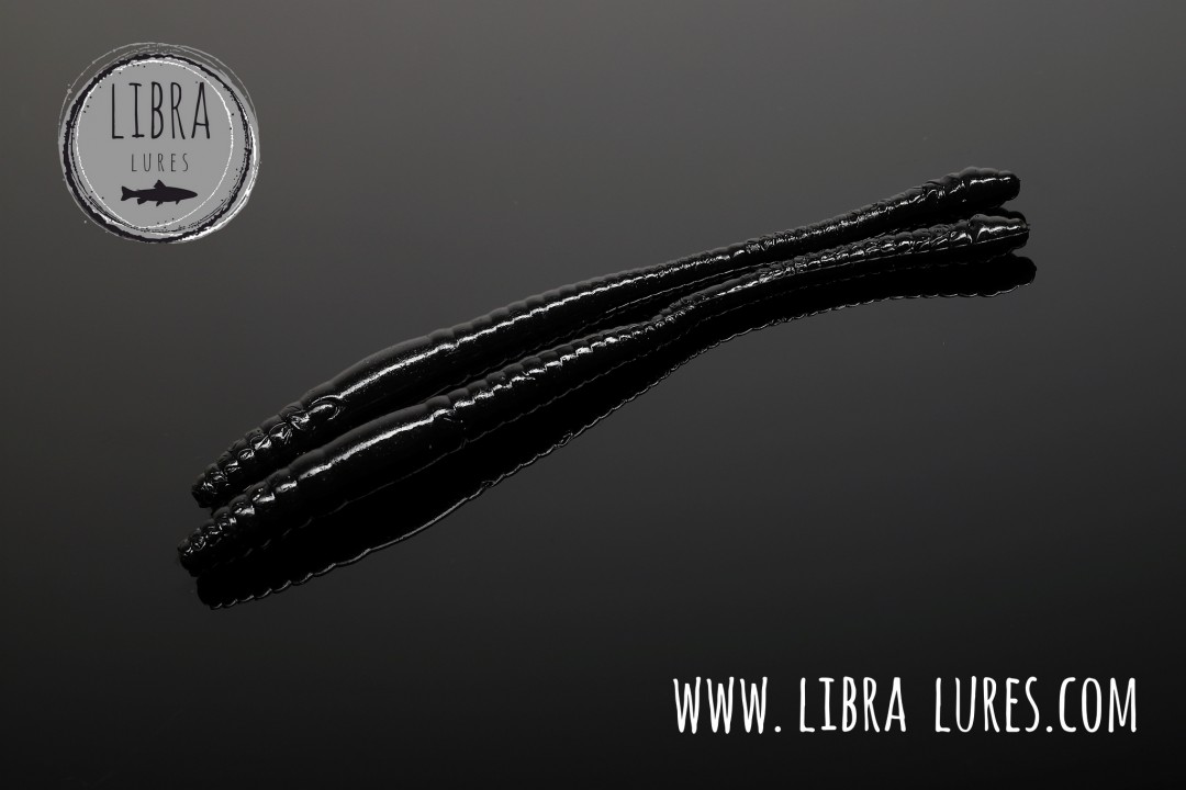 Libra Lures DYING WORM 70 Black 040 (Cheese)
