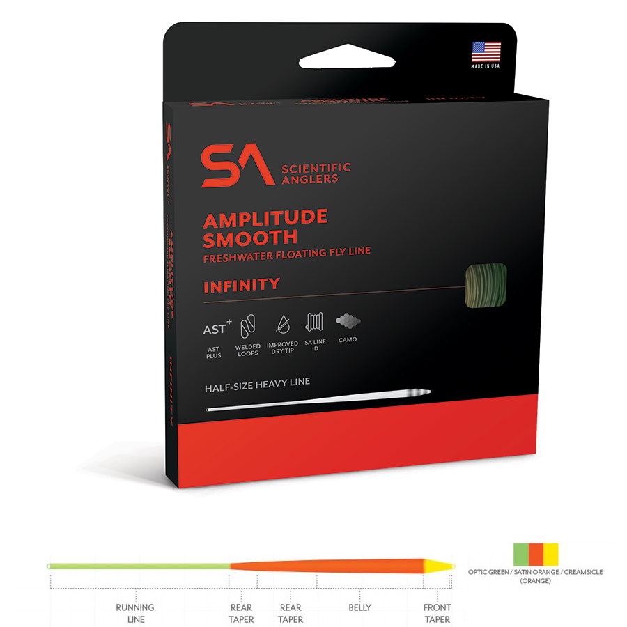 Muškařská šňůra Scientific Anglers Amplitude Smooth Infinity Orange WF-6-F