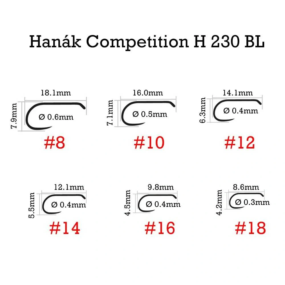 Muškařské háčky Hanák H 230 BL vel. 8