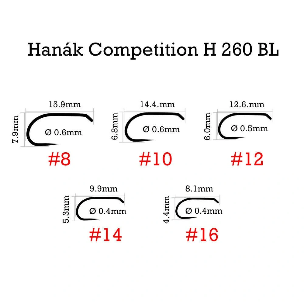 Muškařské háčky Hanák H 260 BL vel. 16