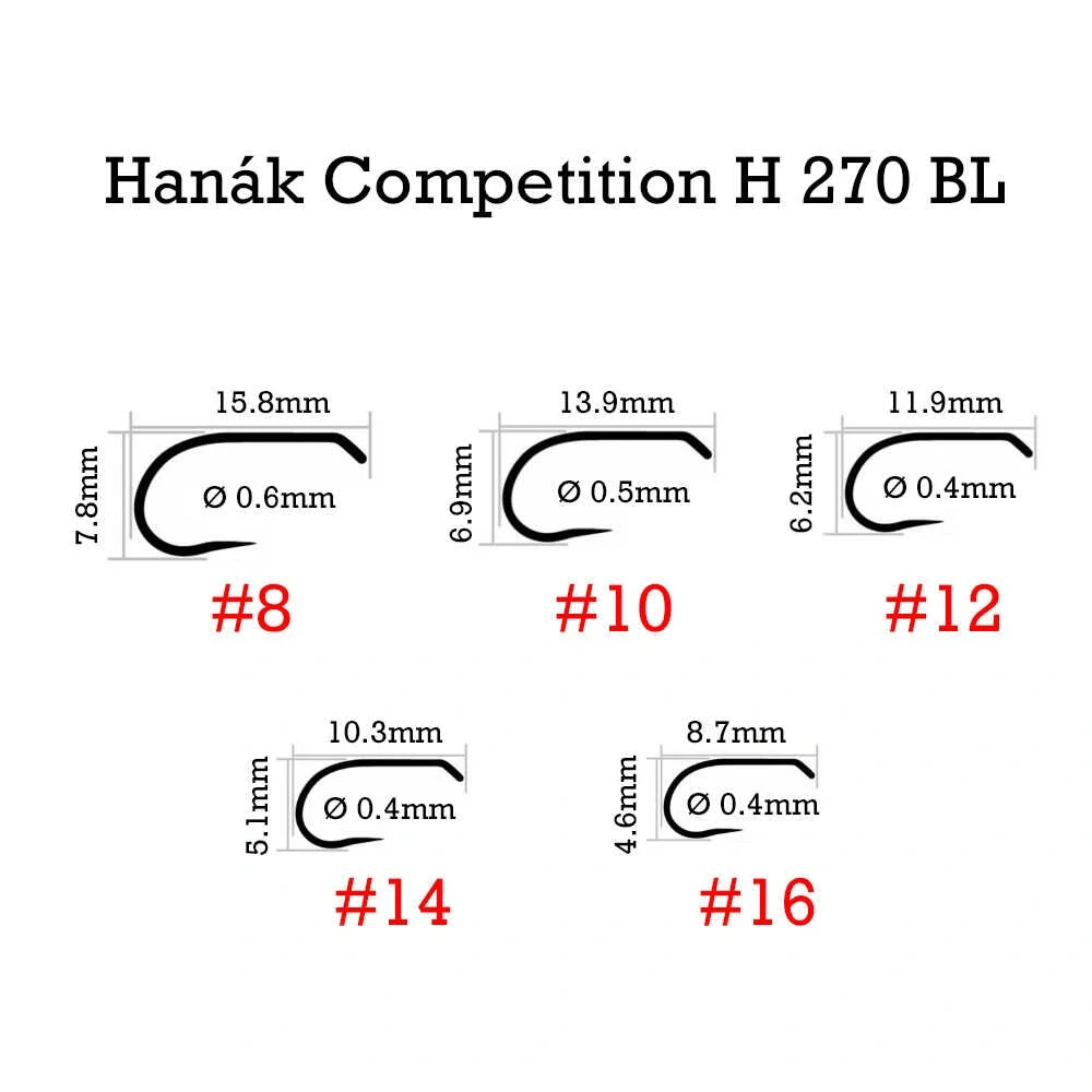 Muškařské háčky Hanák H 270 BL vel. 12