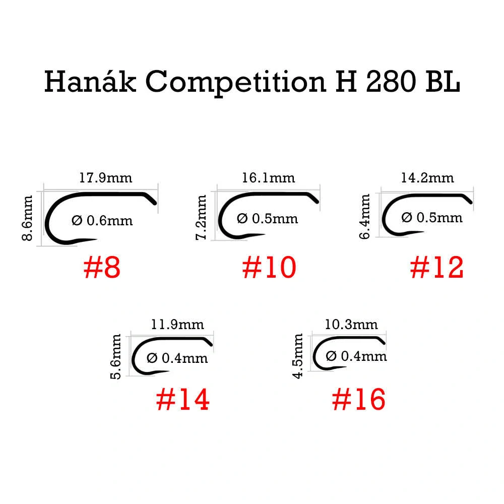 Muškařské háčky Hanák H 280 BL vel. 12