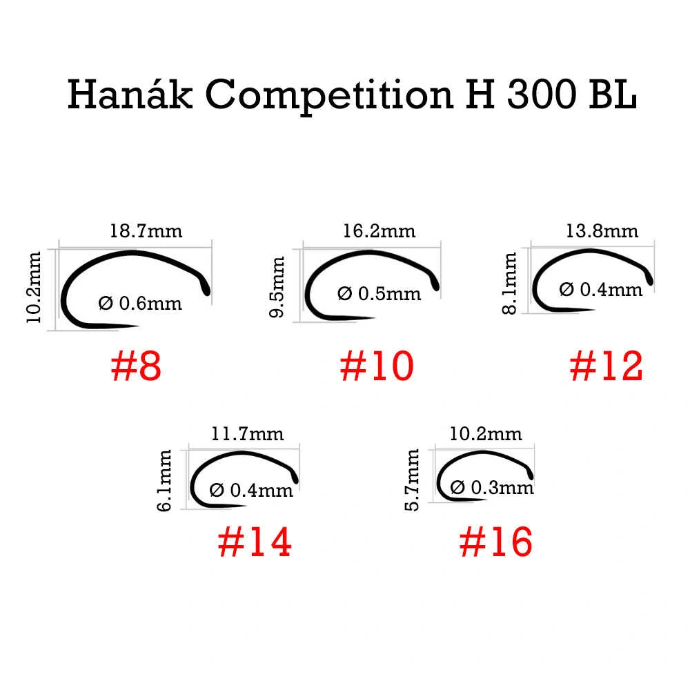 Muškařské háčky Hanák H 300 BL vel. 16
