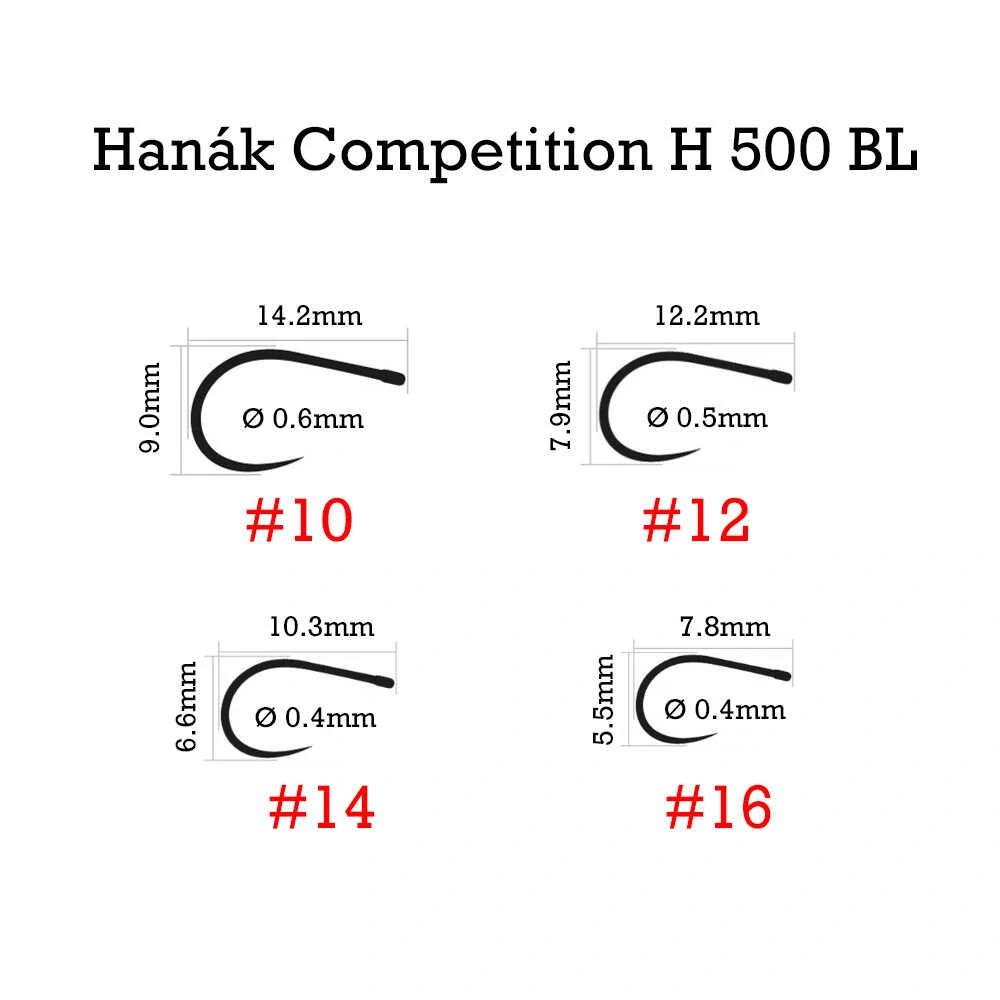 Muškařské háčky Hanák H 500 BL vel. 12