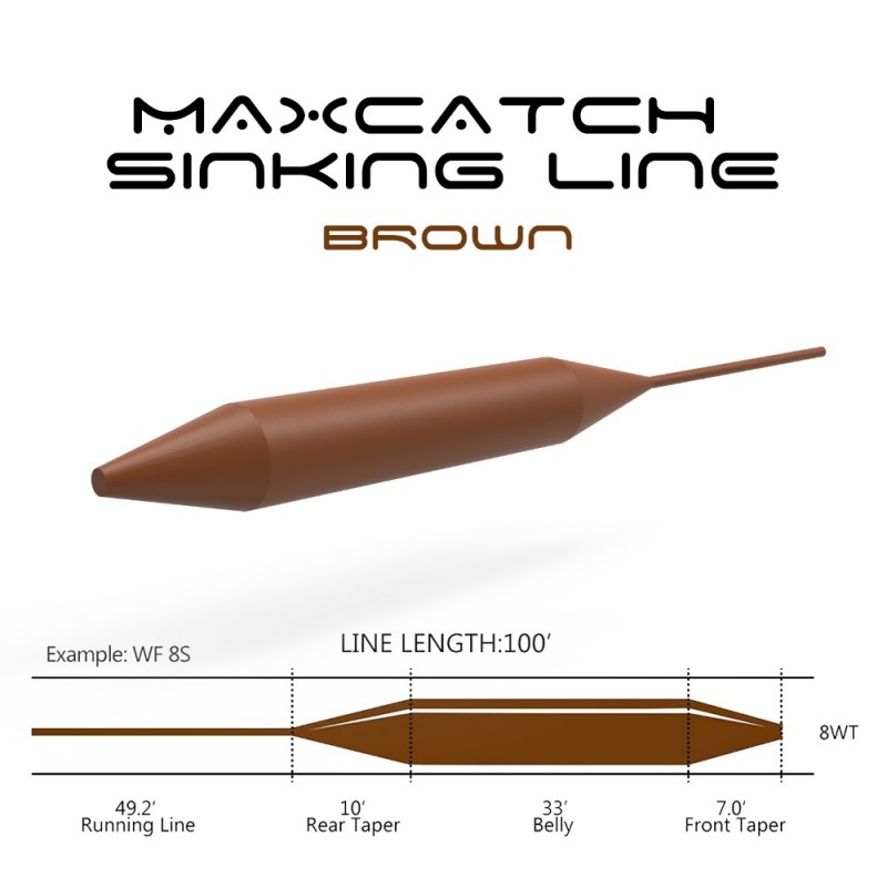 Muškařská šňůra Maxcatch Slow Sinking 3ips