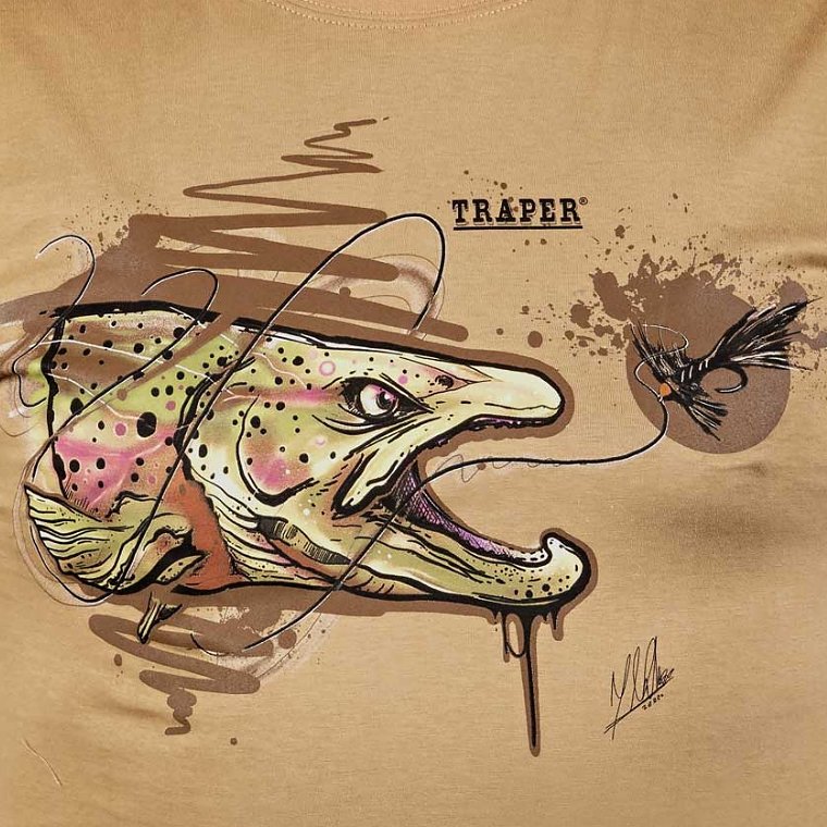 Tričko Traper T-shirt Art Trout Sand