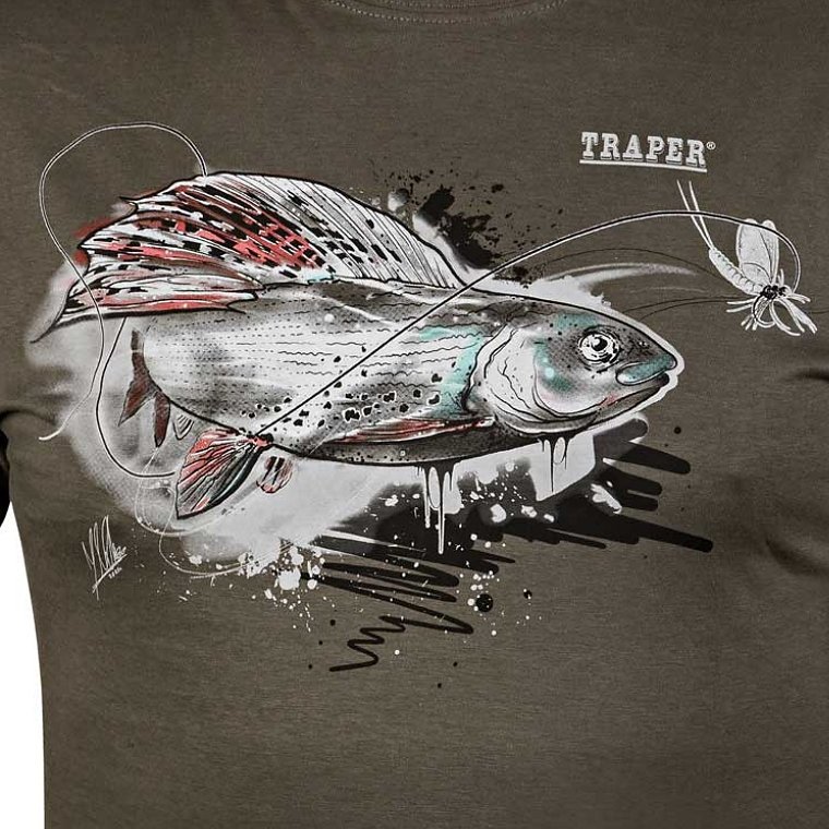 Tričko Traper T-shirt Art Grayling Dark Khaki vel. XL