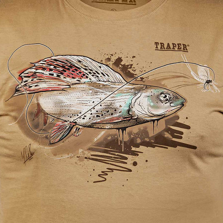Tričko Traper T-shirt Art Grayling Sand vel. XL