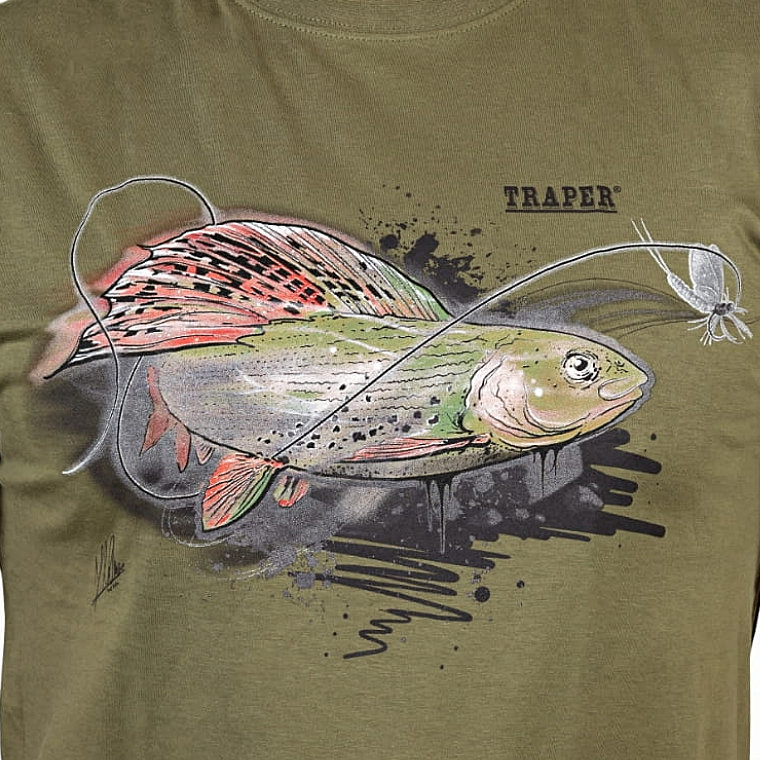 Tričko Traper T-Shirt Art Grayling Olive vel. XXL