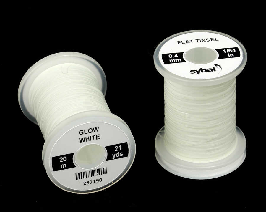 Plochá lametka Sybai Flat Tinsel 0,4mm Glow White (Photoluminous)