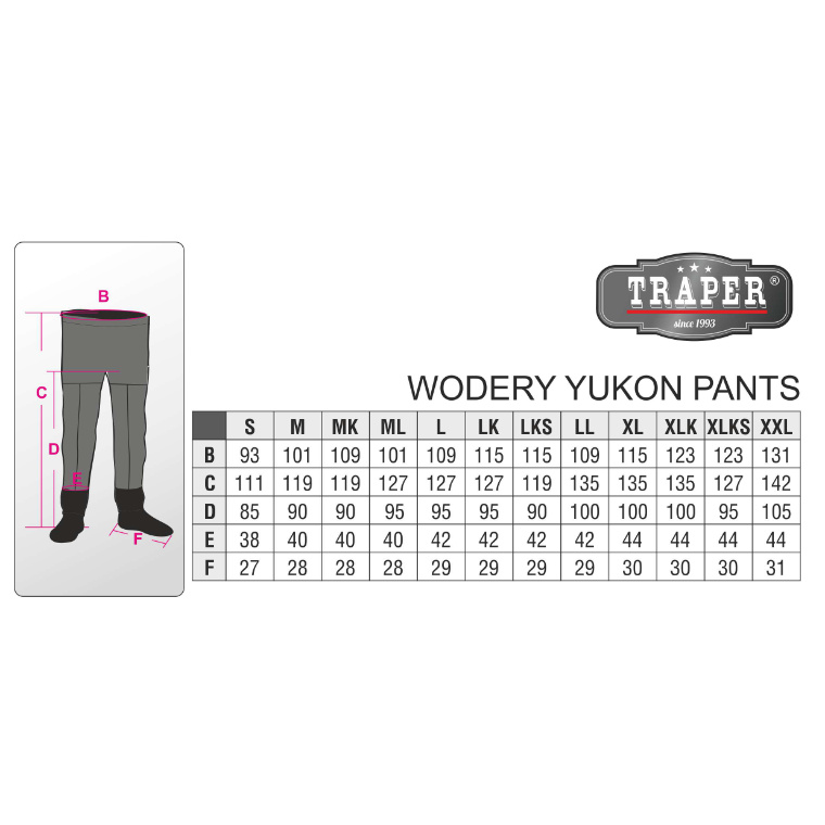 Brodící kalhoty do pasu Traper YUKON Pants vel. LL