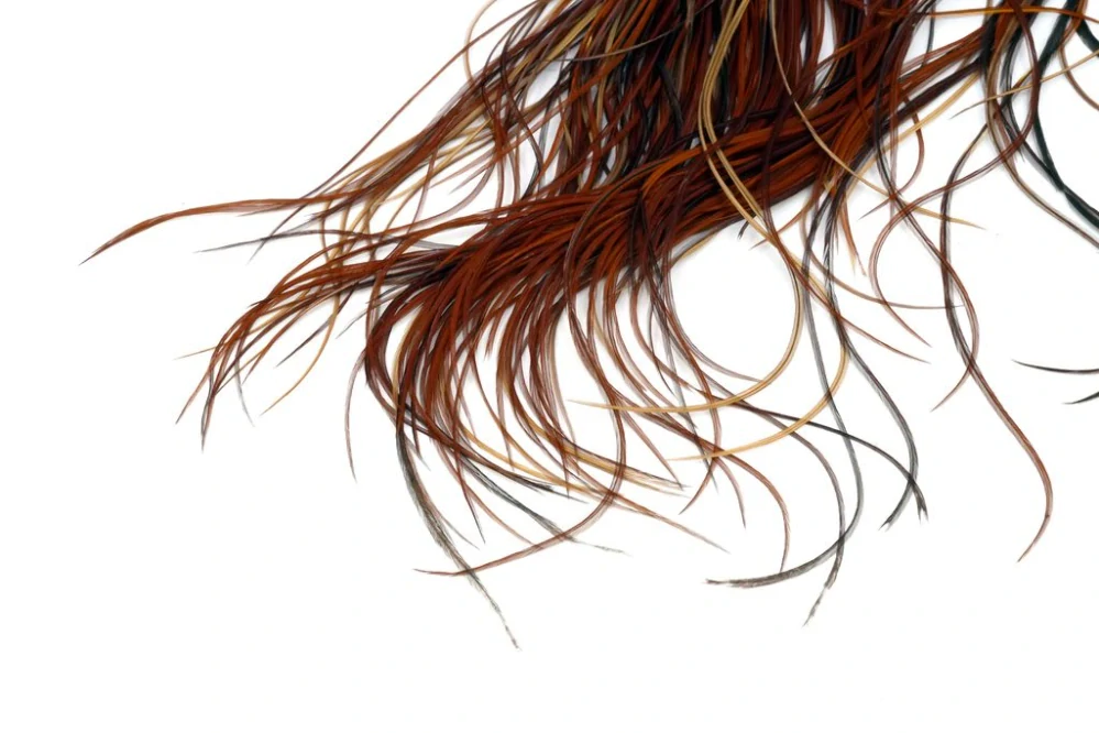 Kohoutí sedlový skalp Whiting Silver 1/2 Saddle Brown
