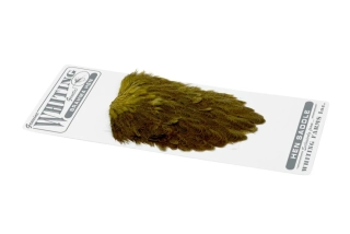Sedlový skalp slepice Whiting Brahma Hen Saddle Speckled dyed Golden Olive