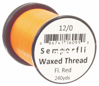 Semperfli Classic Waxed Thread 12/0 Fluoro Red
