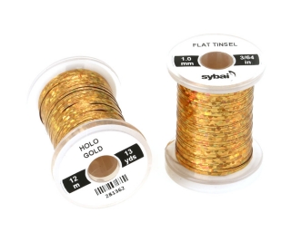 Plochá lametka Sybai Flat Tinsel 1mm Holographic Gold