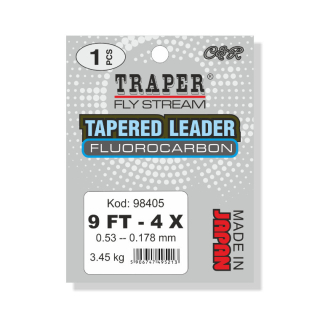 Muškařský Fluorocarbonový ujímaný návazec Traper 9FT