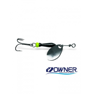 Rotační třpytka CLASSIC - BLACK (black/chartreuse body) 