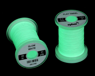 Plochá lametka Sybai Flat Tinsel 0,4mm Glow White (Photoluminous)