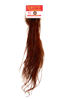 Kohoutí sedlový skalp Whiting Bronze 1/2 Saddle White dyed Brown