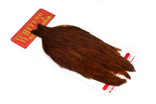 Hlavový skalp slepice Whiting Hen Cape White dyed Brown