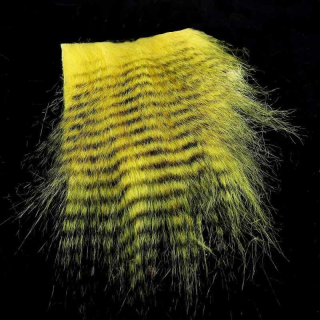 Hends Grizzly Feathered Furabou Yellow Black Striped