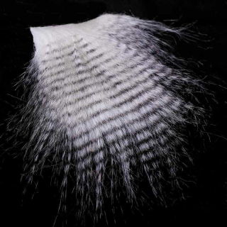 Hends Grizzly Feathered Furabou White Black Striped