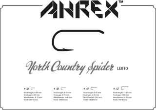 Muškařské háčky Ahrex LE810 North Country Spider