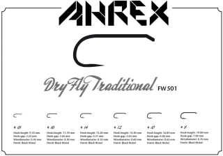 Muškařské háčky Ahrex FW501 Dry Fly Traditional