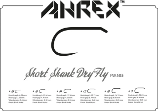 Muškařské háčky Ahrex FW505 Short Shank Dry