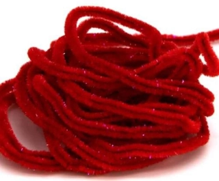 Semperfli UV Sparkle Worm Chenille Fl. Red