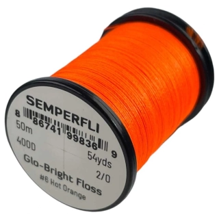 Semperfli Glo-Bright Floss # 6 - Hot Orange