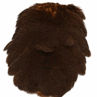 Sedlový skalp slepice Whiting Brahma Hen Saddle Mottled Grey dyed Natural Brown